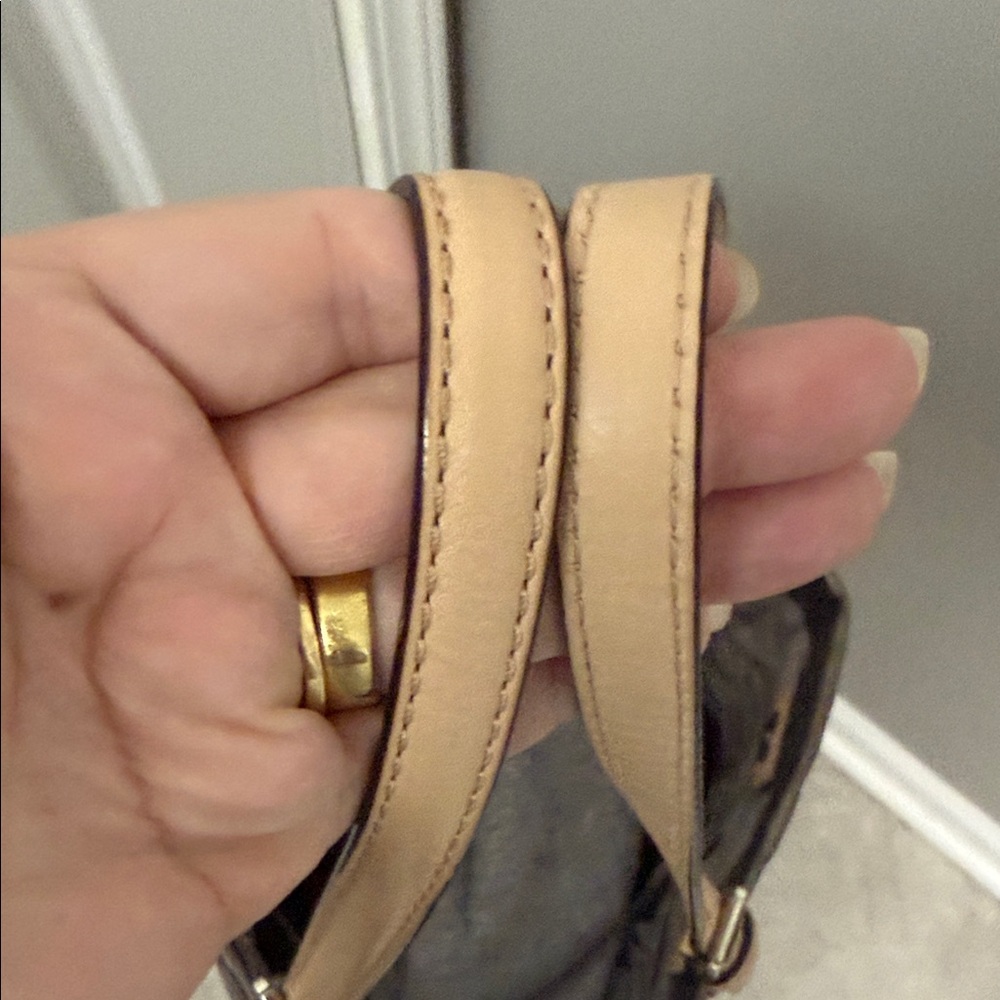 Michael Kors Shiny Silver and Tan Tote - Picture 6 of 9